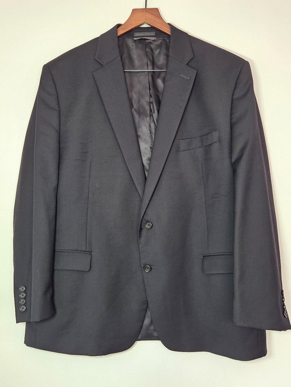 Lauren Ralph Lauren 46R 100% Wool Black Blazer Old Money Quiet Luxury Preppy